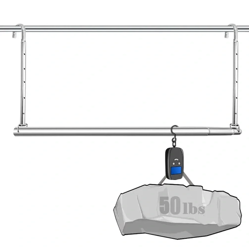 New 2pk Chrome Expanding Hanging Closet Rods